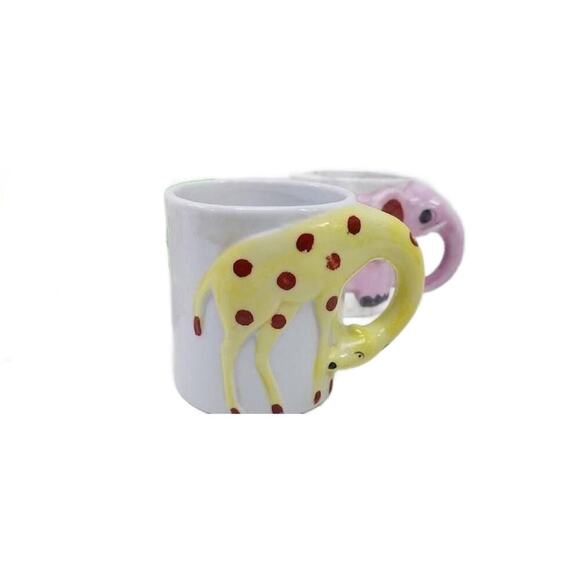 Vintage Pottery Zoo Animal Mugs, Set of 7, Monkey Mugs, Elephant Mug - Picture 8 of 10